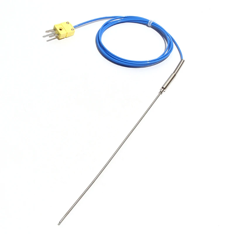 K-Type Bendable Blindado Termopar Sensor Wire, 1mm, 2mm, 3mm-8mm, Dia 100mm, 200mm, 300mm, WRNK-191, 0-1100 Degree Temperature Sensor