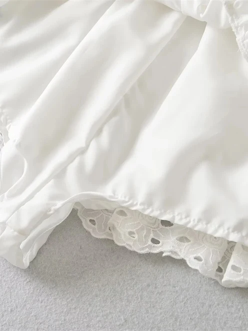 Weißer Spitzenbesatz Rock Damen Mode 2025 Neuer Sommer Spicy Girl Patchwork A-Linien Flauschiger Rock Ultra Mode Rock