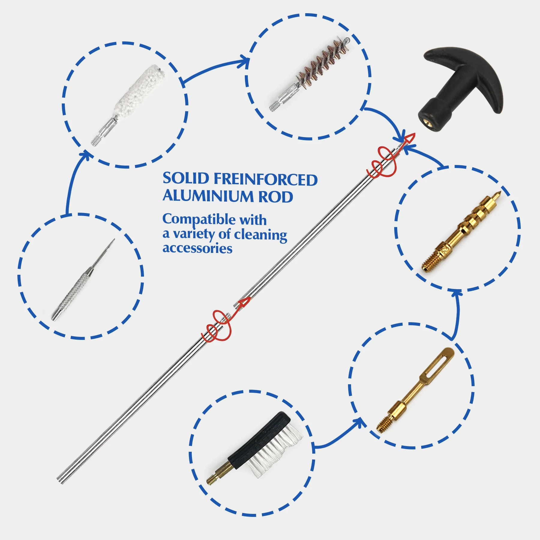 .357cal/9mm Waffenreinigungssets Tragbare Jagdgewehr-Wartungsreinigungsbürsten Jagdzubehör zur Gewehrlaufreinigung – Detail 4