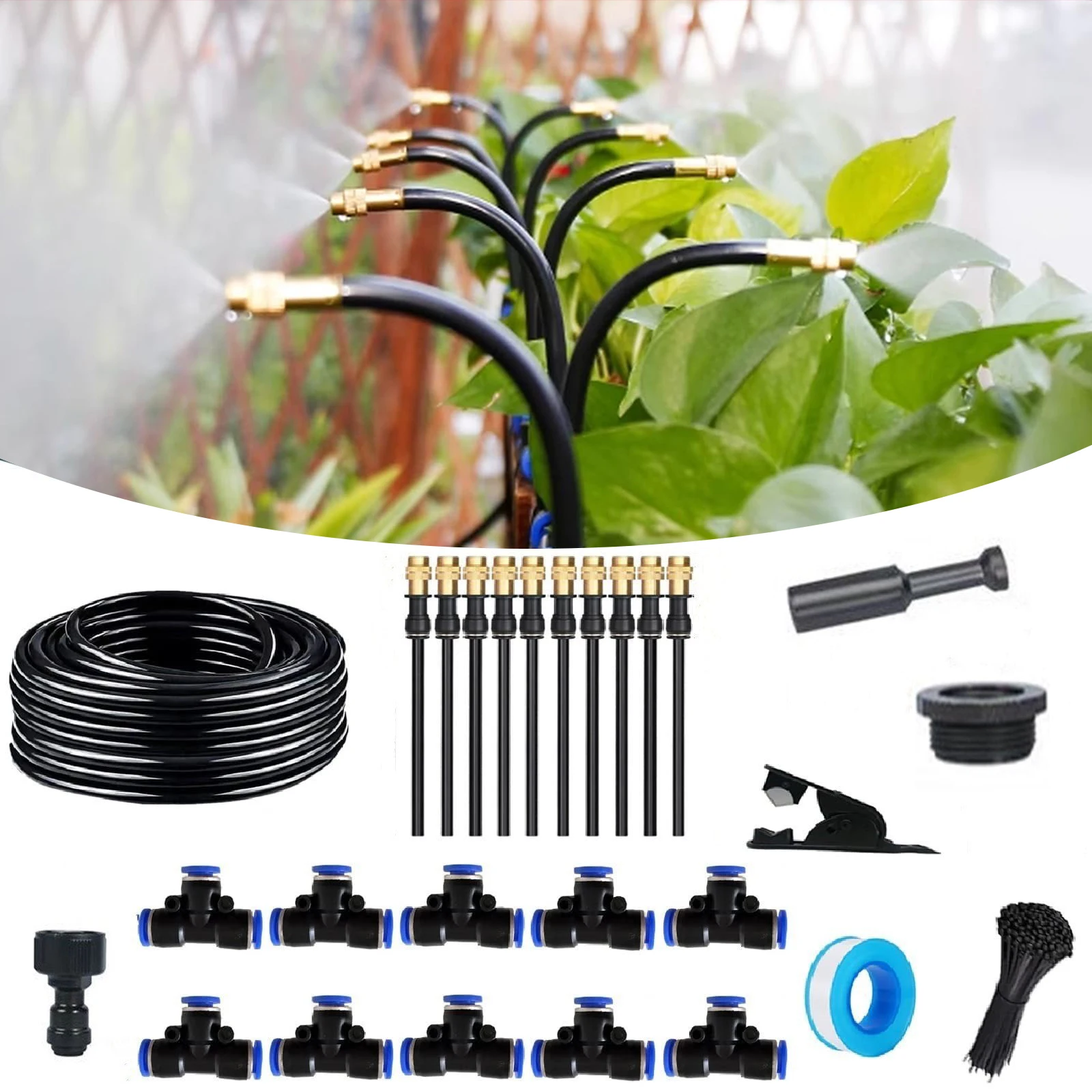 

New Quick Connector Drip Irrigation Kit 360° Automatic Irrigation System for Garden Plant Lawn Patio Fogging Watering Irrigation