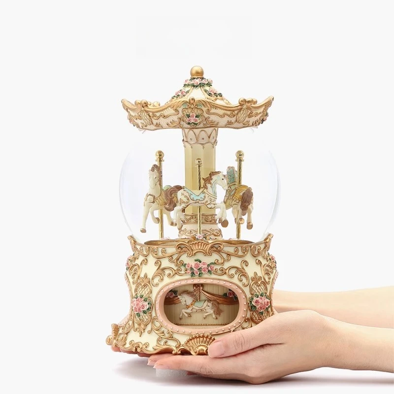 كريستال الكرة صندوق تشغيل الموسيقى صندوق الموسيقى صندوق هدايا دائري