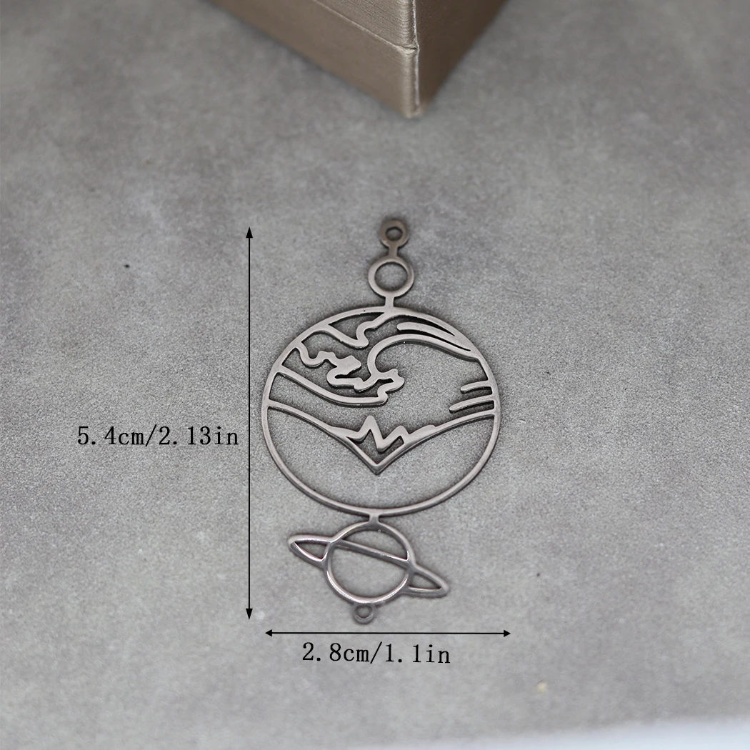 3pcs Stainless Steel Moon Cloud Planet Charms Pendant For Necklaces Earrings Wholesale DIY Jewelry Making