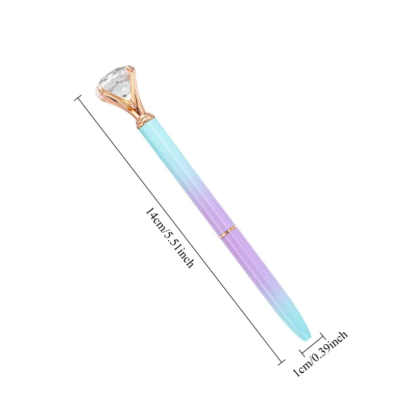 Custom Logo Diamond Ball-point Pen Office Stationery Gifts Metal Diamond Crystal Pens Logo Printing Gradient Diamond Gift Pen