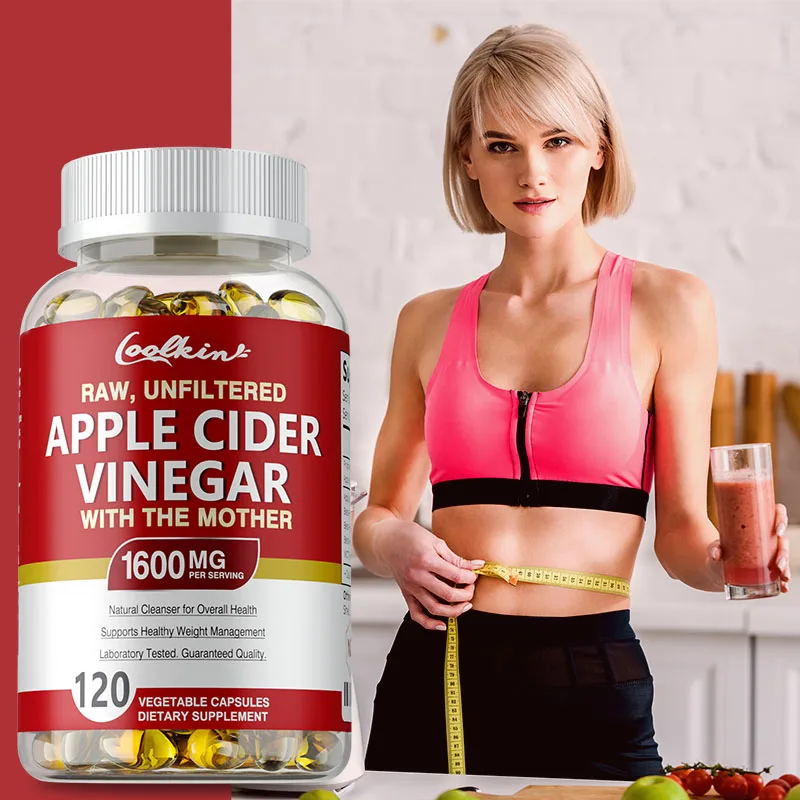 

Apple Cider Vinegar Capsules - Keep Fitness Weight Management Help Digestion Burn Fat Flat Belly Muscle Enhancement