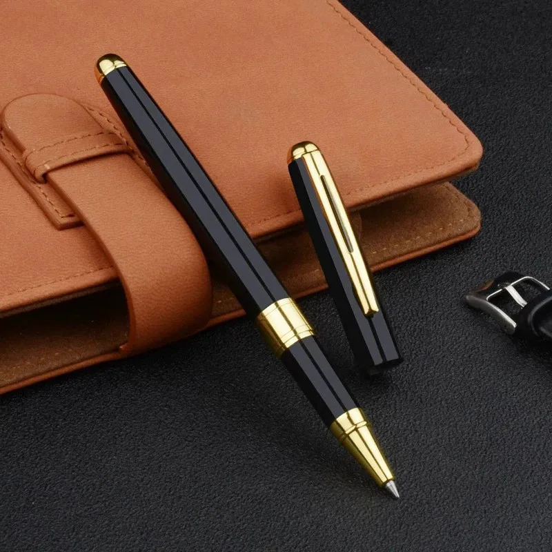قلم حبر جاف عالي الجودة قلم توقيع الأعمال مادة من الستانلس ستيل أطراف قلم قابلة لإعادة الملء محطة مستلزمات المكتب والدراسة #5