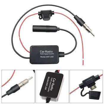 通用型FM收音機訊號車用天線訊號放大器抗干擾增強套裝AM汽車電子放大器配件12V 6 最佳銷售 汽車收音機放大器 - №3