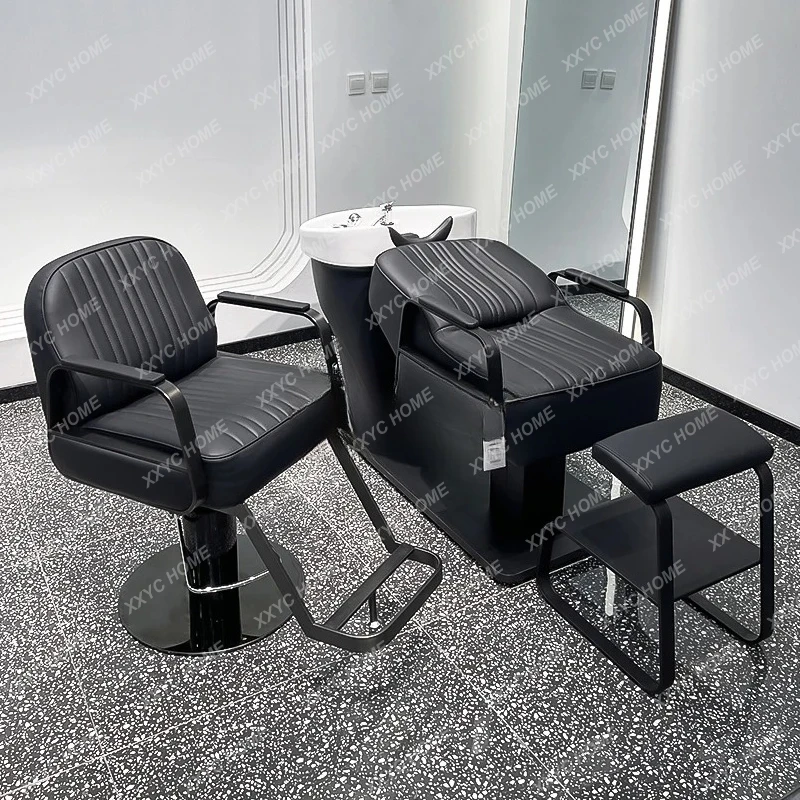 سرير شامبو لصالون الشعر، صالون شعر بسيط، حوض عميق من السيراميك الخاص بنصف سرير دافق #3