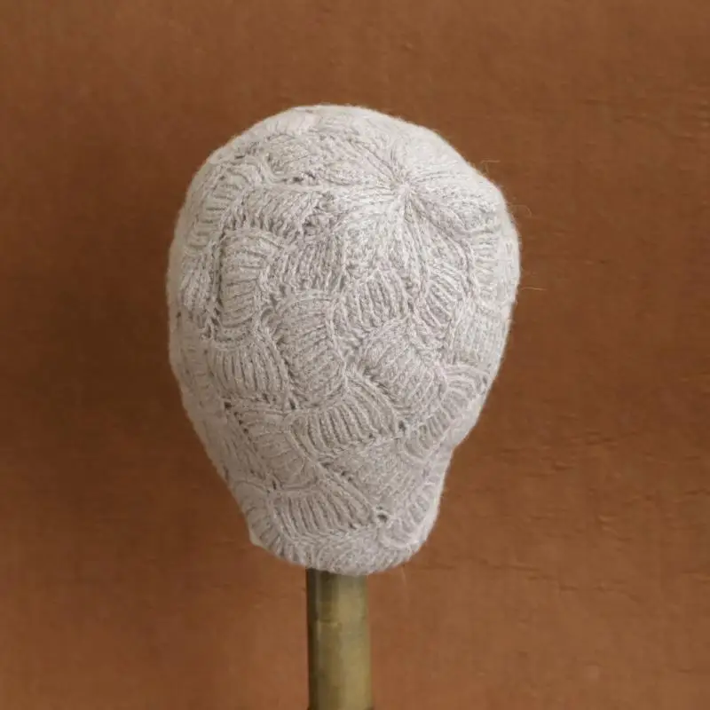2026 Neue Y2K Herbst-Winter-Wollmütze für Damen, Modische Vintage-Strickmütze, Vielseitige Kappe, Frühlingsmütze, Faltbare Mütze – Detail 11