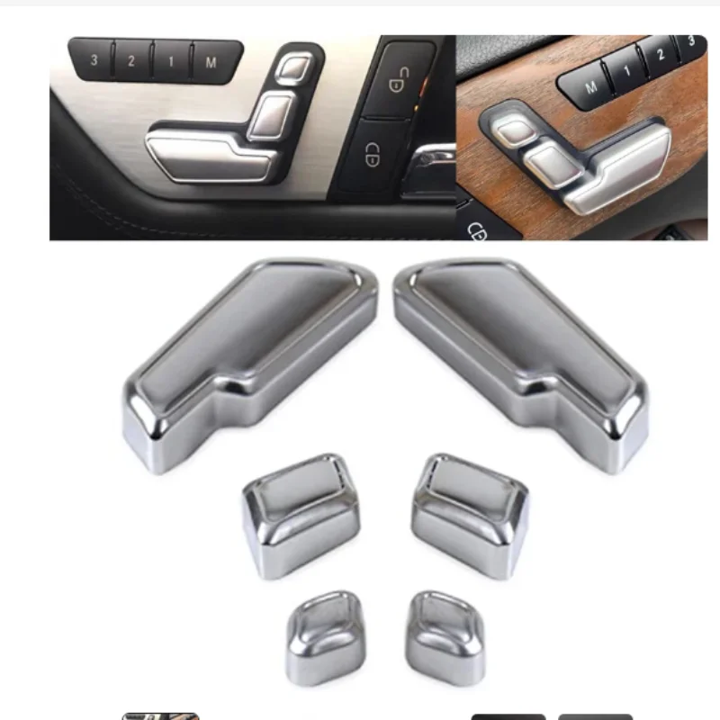 

ABS Car Seat Adjust Button Cover Sticker for Mercedes-Benz A W212 GLA 2015-2018
