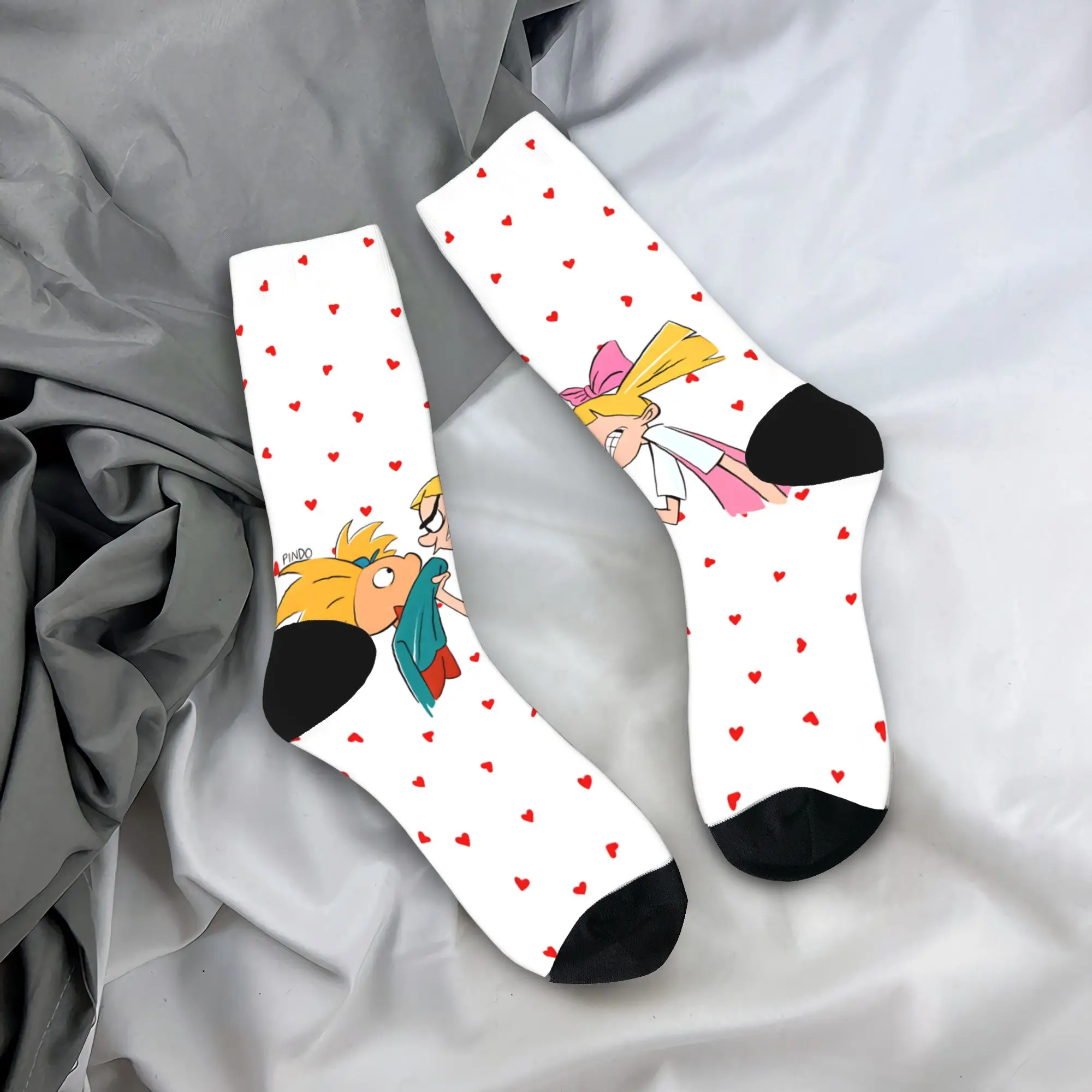 Arnold y Helga Stockings  Casual Socks Men's Comfortable Socks Autumn Climbing Printed Anti Skid Socks Gift