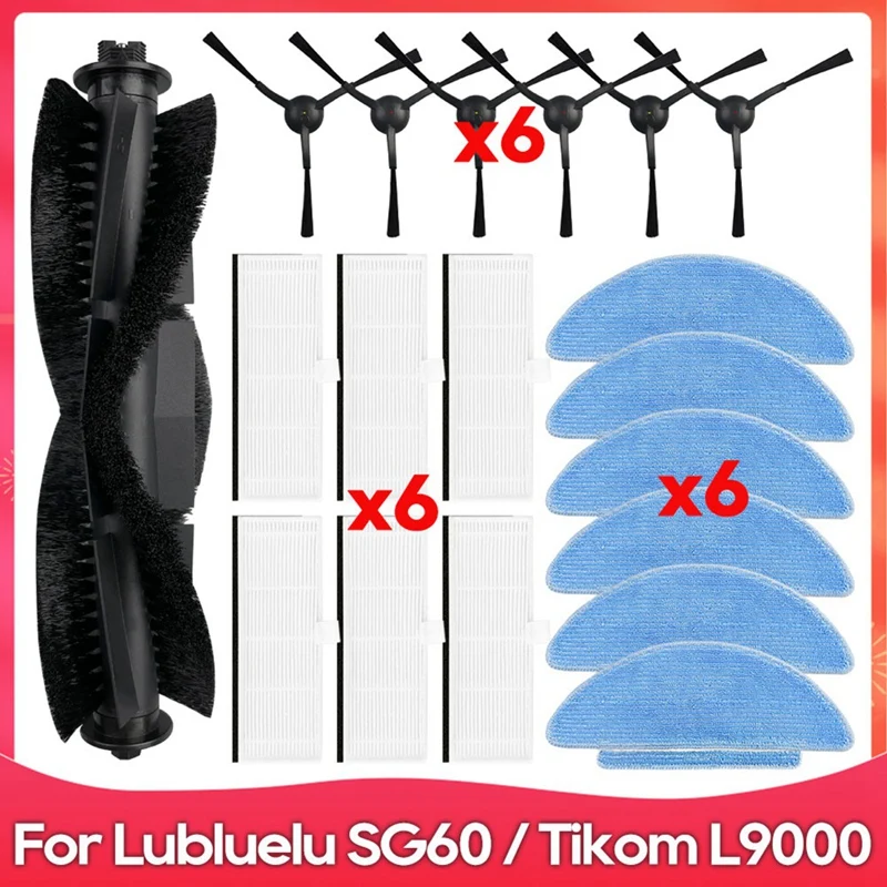 

AS94-For Lubluelu SG60 / SL60 / SL60D / SL61 / Tikom L9000 Robot Vacuum Cleaner Main Side Brush Hepa Filter Mop Cloth Parts