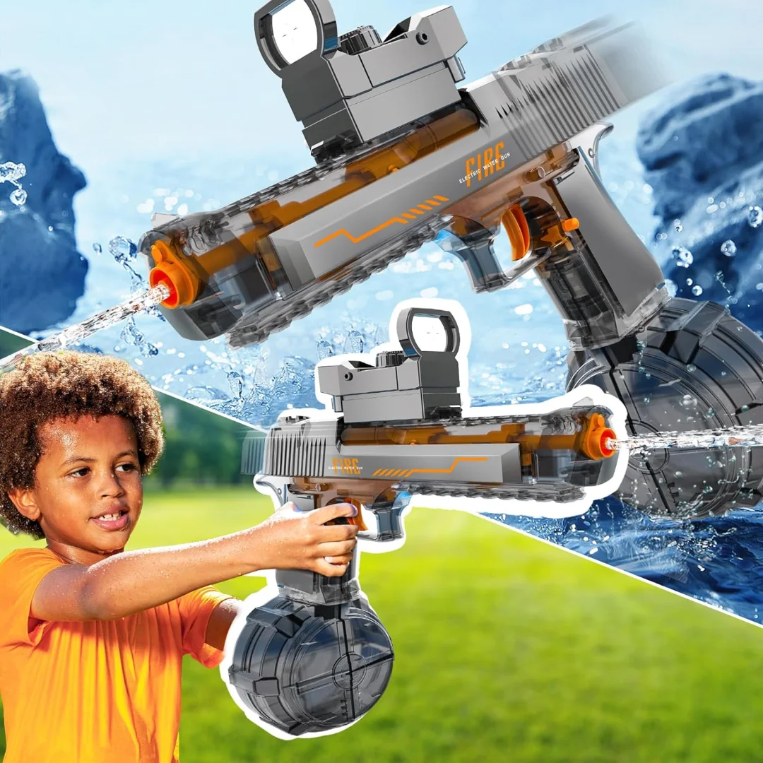 

NEW Strongest Electric Water Guns Transparent Automatic Long Range Squirt Guns Best Water Gun for Summer Pool Toys for Kid & Adu