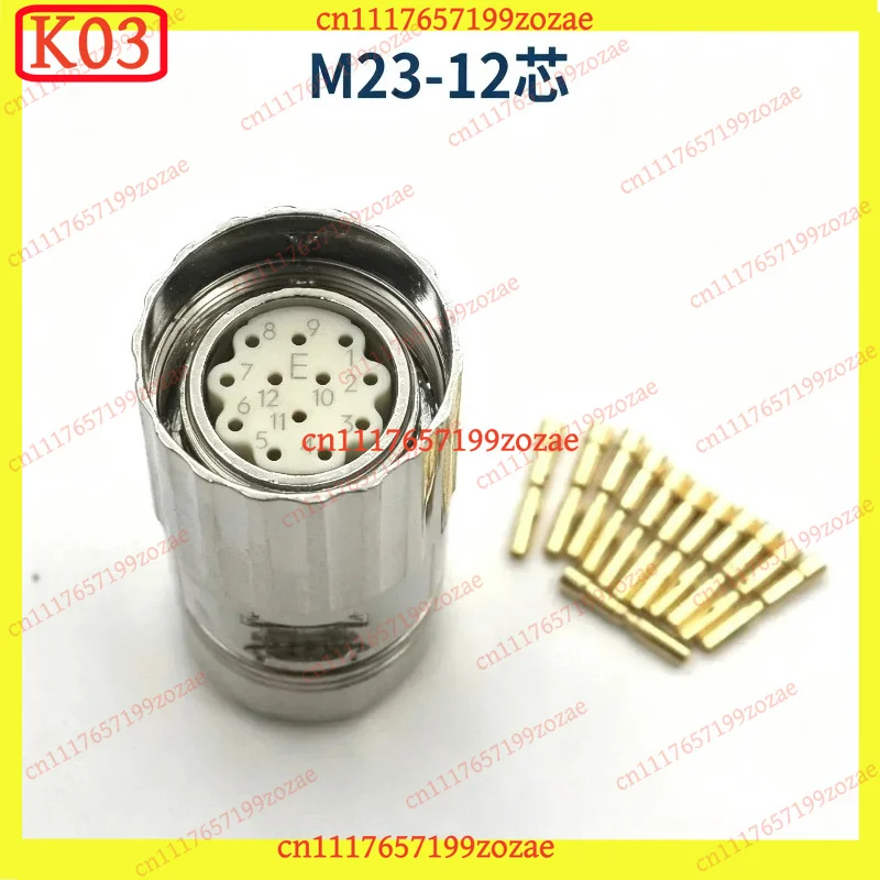 K03 M23 M623 Straight 17 Pin Aviation Connector Internal Thread External Thread Male Female Plug Socket Single Unit