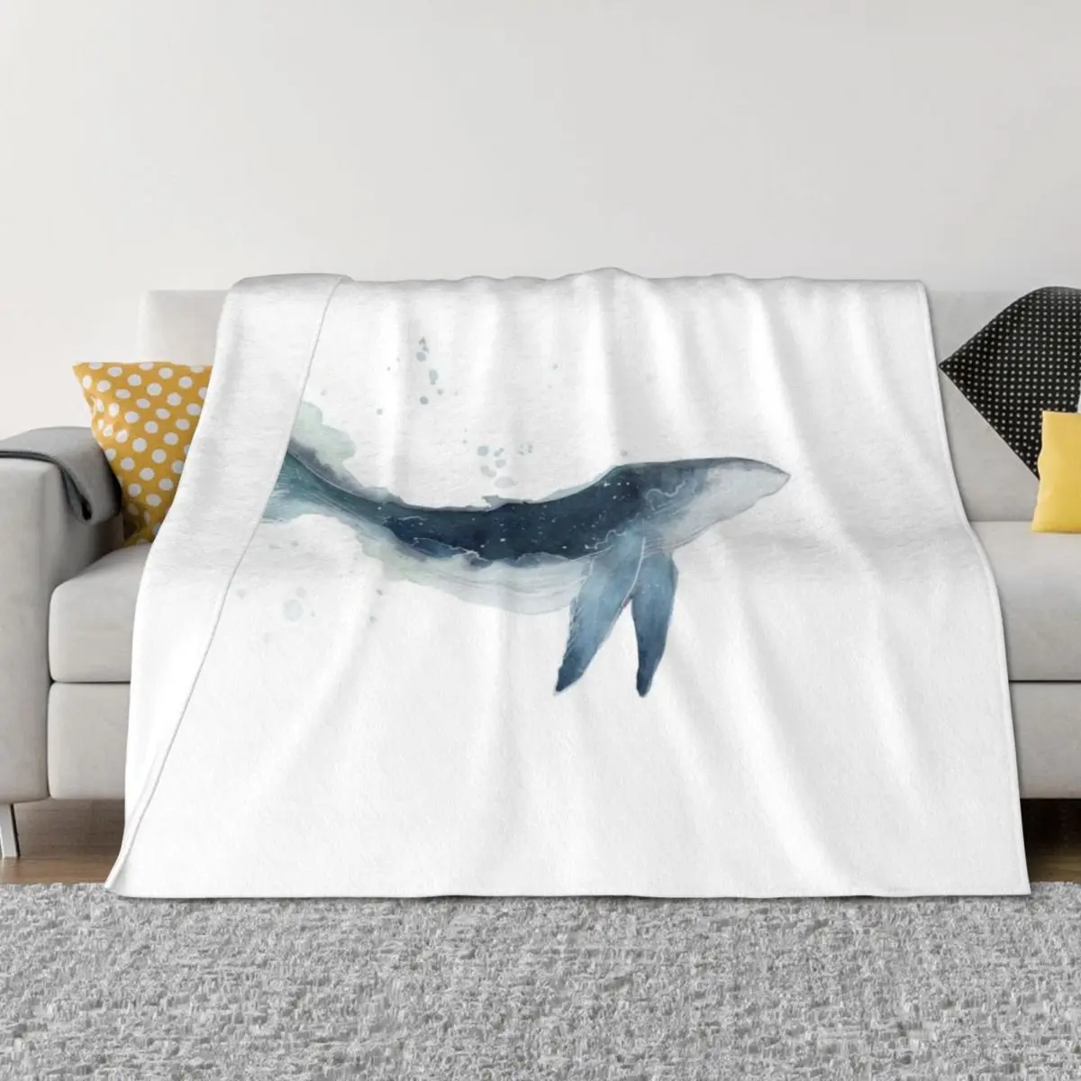 

Watercolor Whale Throw Blanket christmas gifts Extra Large Throw Tourist Blankets