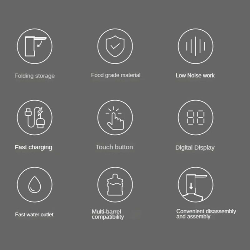 Умный дозатор для воды, электрический насос для бутылок с водой, бытовое складное устройство для всасывания воды с USB-разъемом