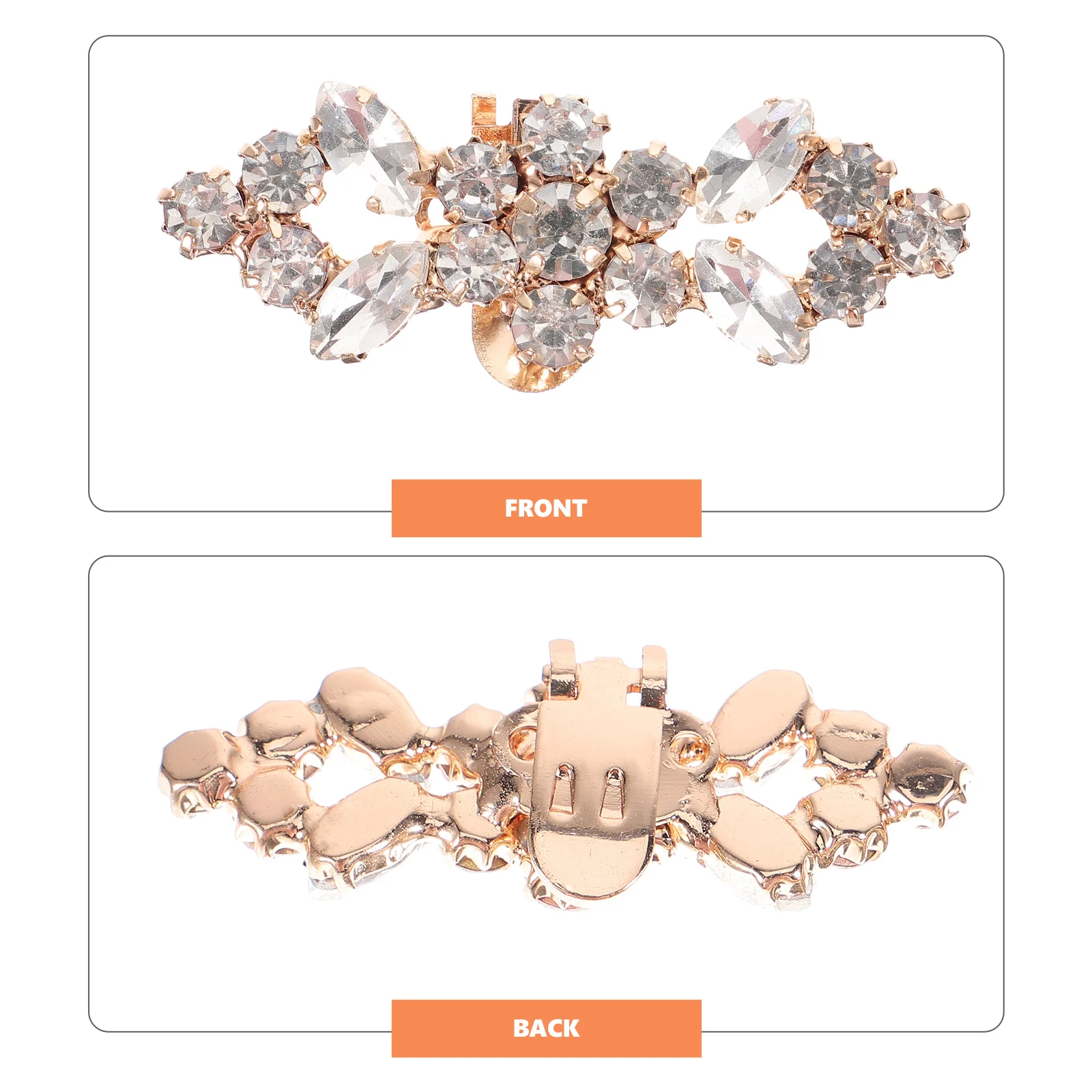 

2pcs Rhinestone Buckle Sparkling Shoe Charm Wedding Accessories Clips Heel Decorative Bridal Shoe Jewelry For