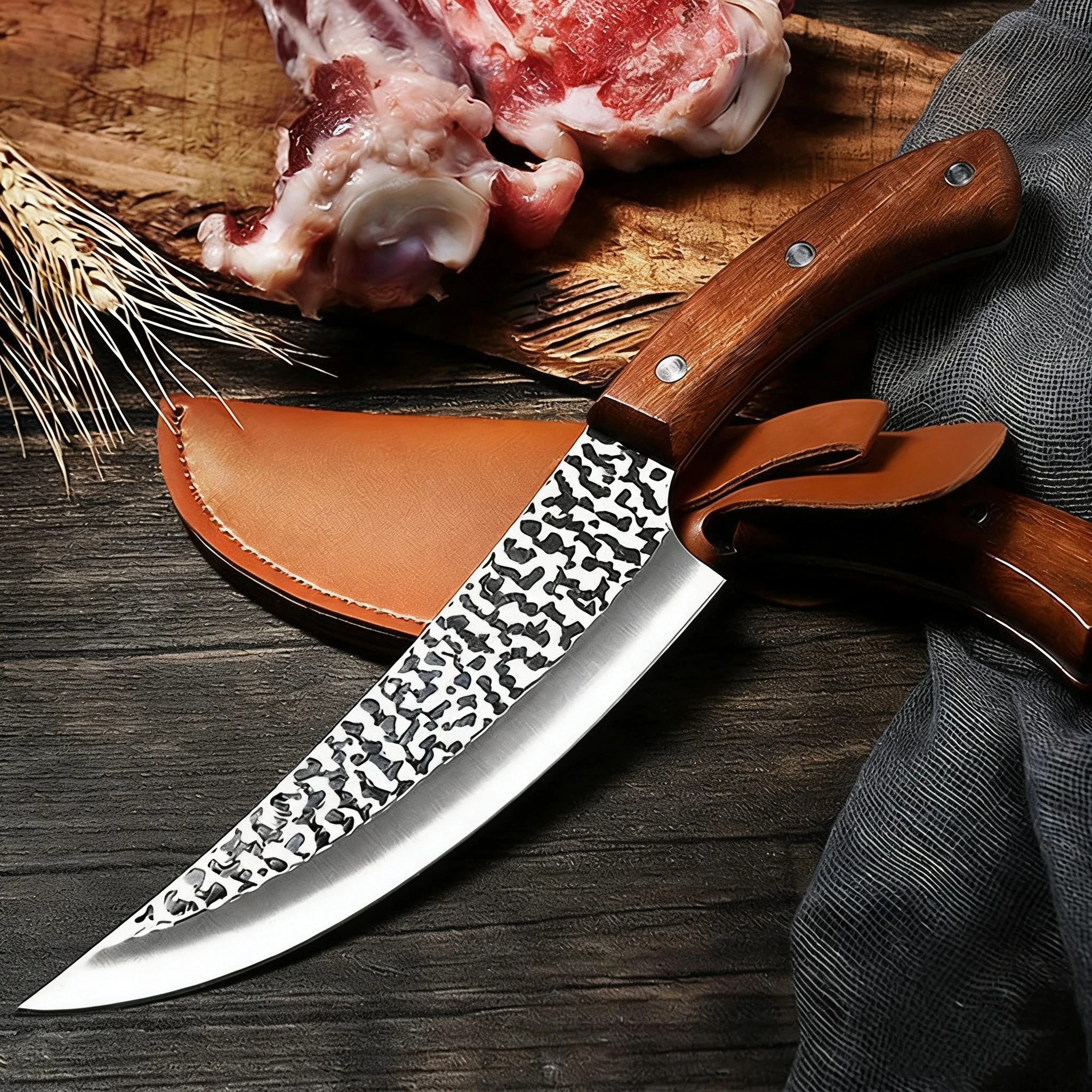 Faca de Desossar para Cozinha, Aço Inoxidável Forjado, Facas Profissionais de Cozinha, Faca Artesanal para Pesca, Cutelo de Carne, Faca de Açougueiro