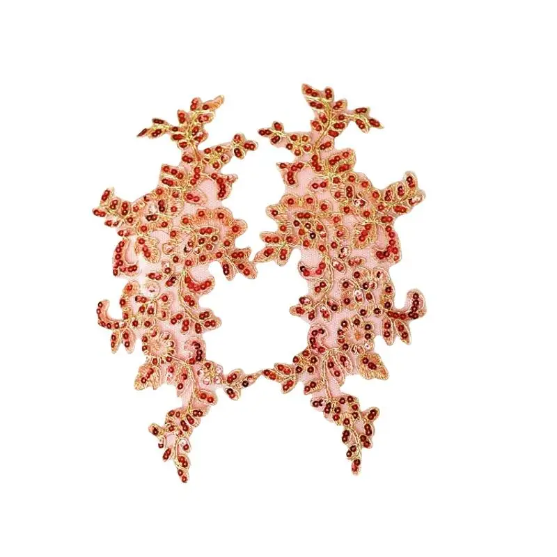10 Stück Blumen-Spitzenapplikationen, Paar, bestickte Blumen-Aufnäher zum Aufnähen, Spitzenmotive zur Dekoration von Brautkleidern und Kleidungsstücken. – Detail 8