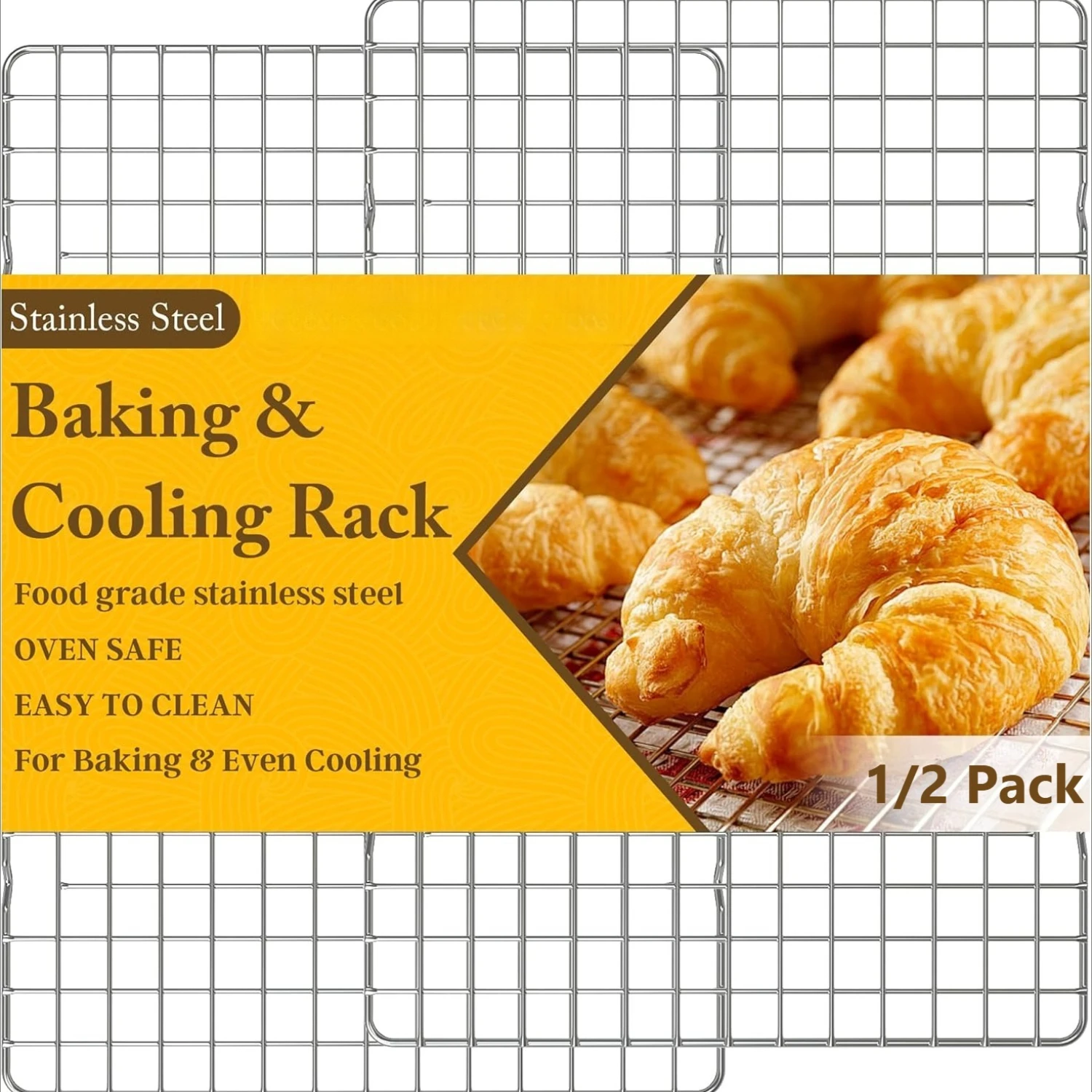 Cooling Racks, Stainless Steel Heavy‑Duty Wire Rack for Baking Roasting, Oven & Dishwasher Safe for Sheet Pan
