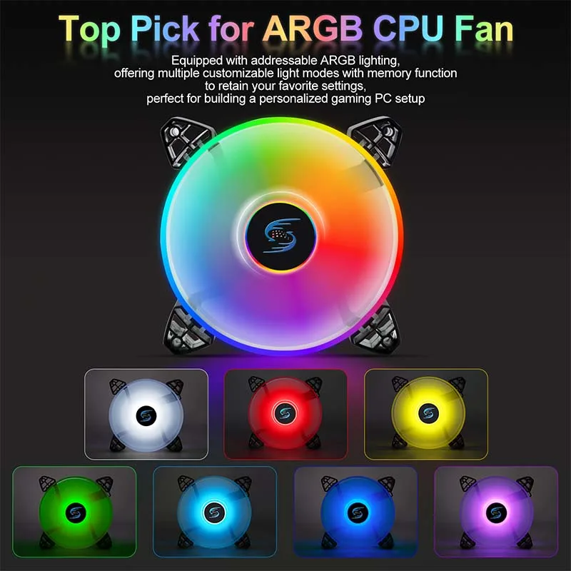 120MM PC Case Fan Wireless 4Pin RGB PWM LED Lighting Cooling Fan Cpu Cooler Fan Colorful Computer Case Cooling Silent Fan