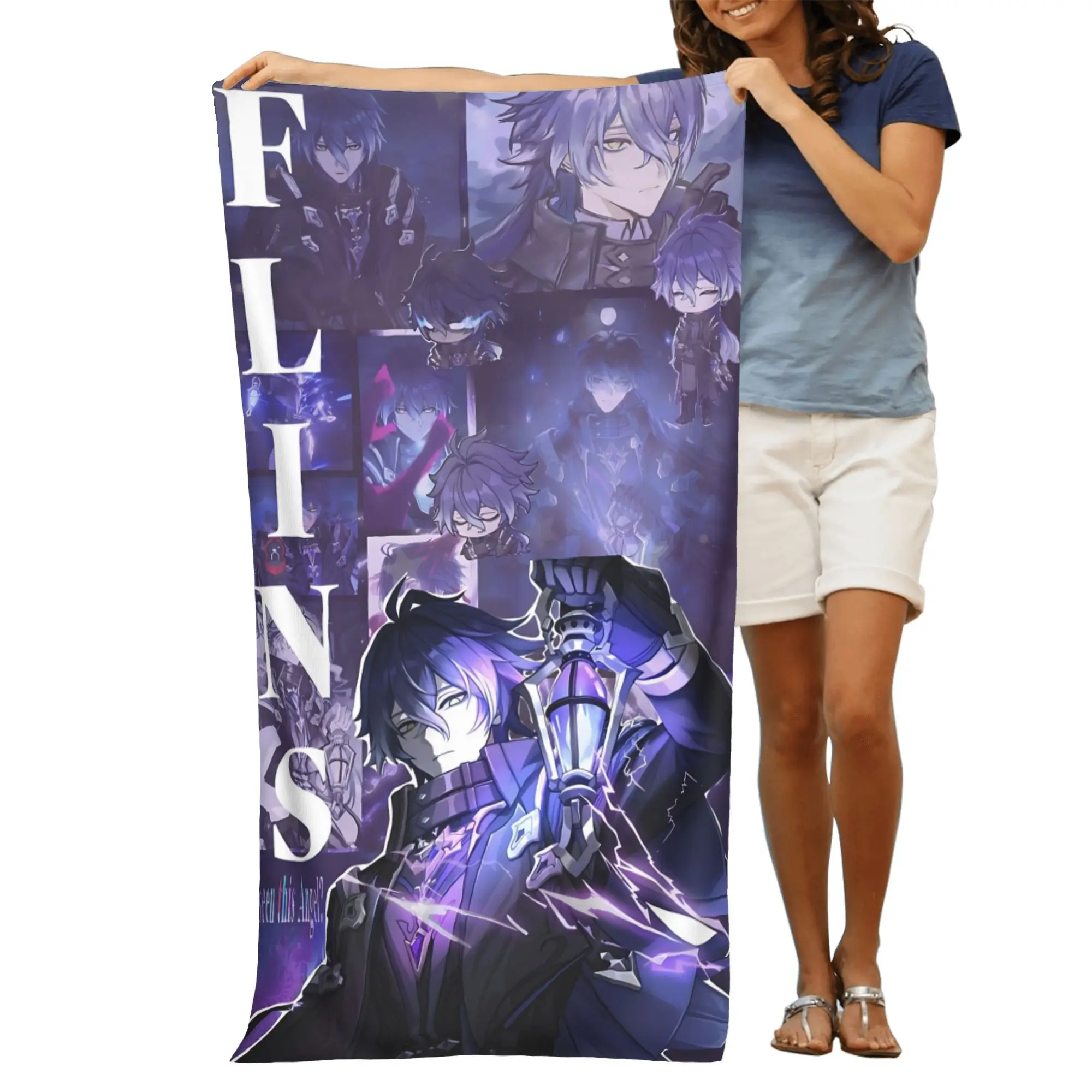 1PC H-Honkai S-Star Rail Beach Towel Microfiber Quick Dry Sand‑Proof Bath Towel Game Fan Merch Beach Pool Gift for Otaku Gamer