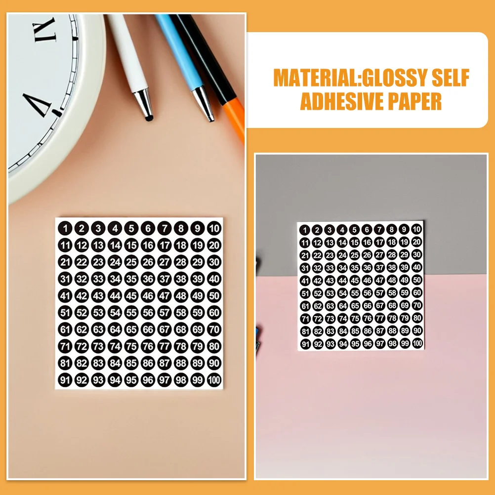 2500 قطعة من ملصقات الأرقام 1-100 ملصقات صغيرة مستديرة ذاتية اللصق لتنظيم تخزين المكتب والفصول الدراسية