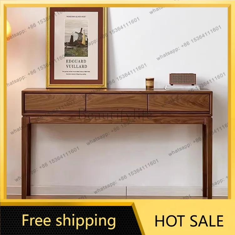 Factory Direct Sales North American Black Walnut Foyer Cabinet Entrance Storage Strip Tall Cabinet