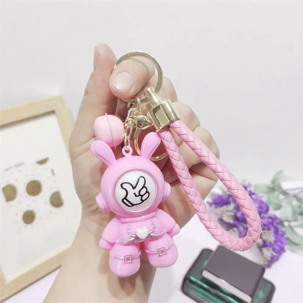 Mini Funny Finger-guessing Game Keychain Heart Creative Face-changing Keyring Cartoon Keyring Rabbit Pendant Unisex