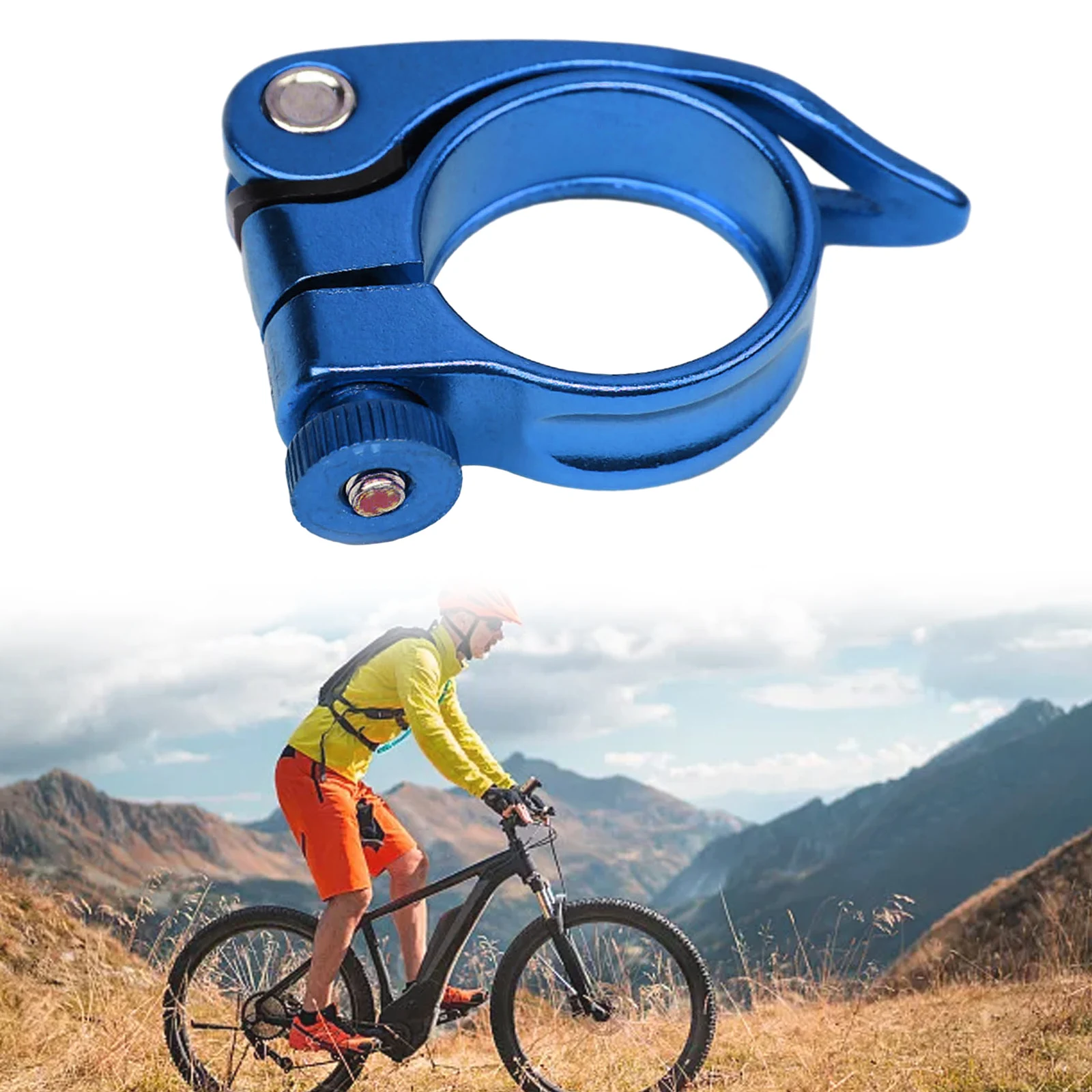 Quick Release Clip Seatpost Clamp 1pc Aluminum Cycling Parts Red/blue/black/gold/titanium For 34.9mm Seat Tube