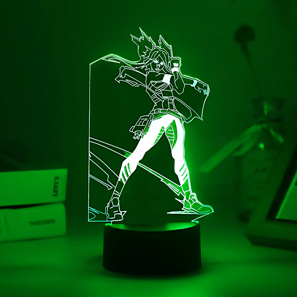 Hot Gaming Valorant Neon 3D led Nightlight Omen Viper Figure Colorful Table Lamp For Gamer Game Room Light Decor Dropshipping