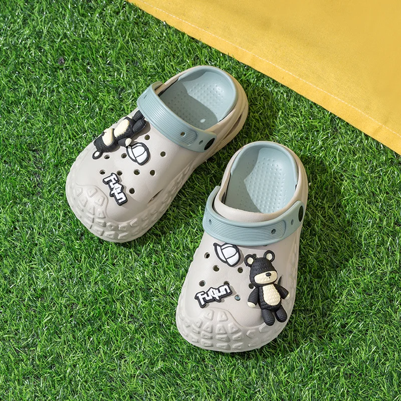 2026 New Tire Shape Non-slip Hole Shoes Children Cartoon Clogs Boys Summer Versatile Wear Slides Thick-soled Cool Slippers