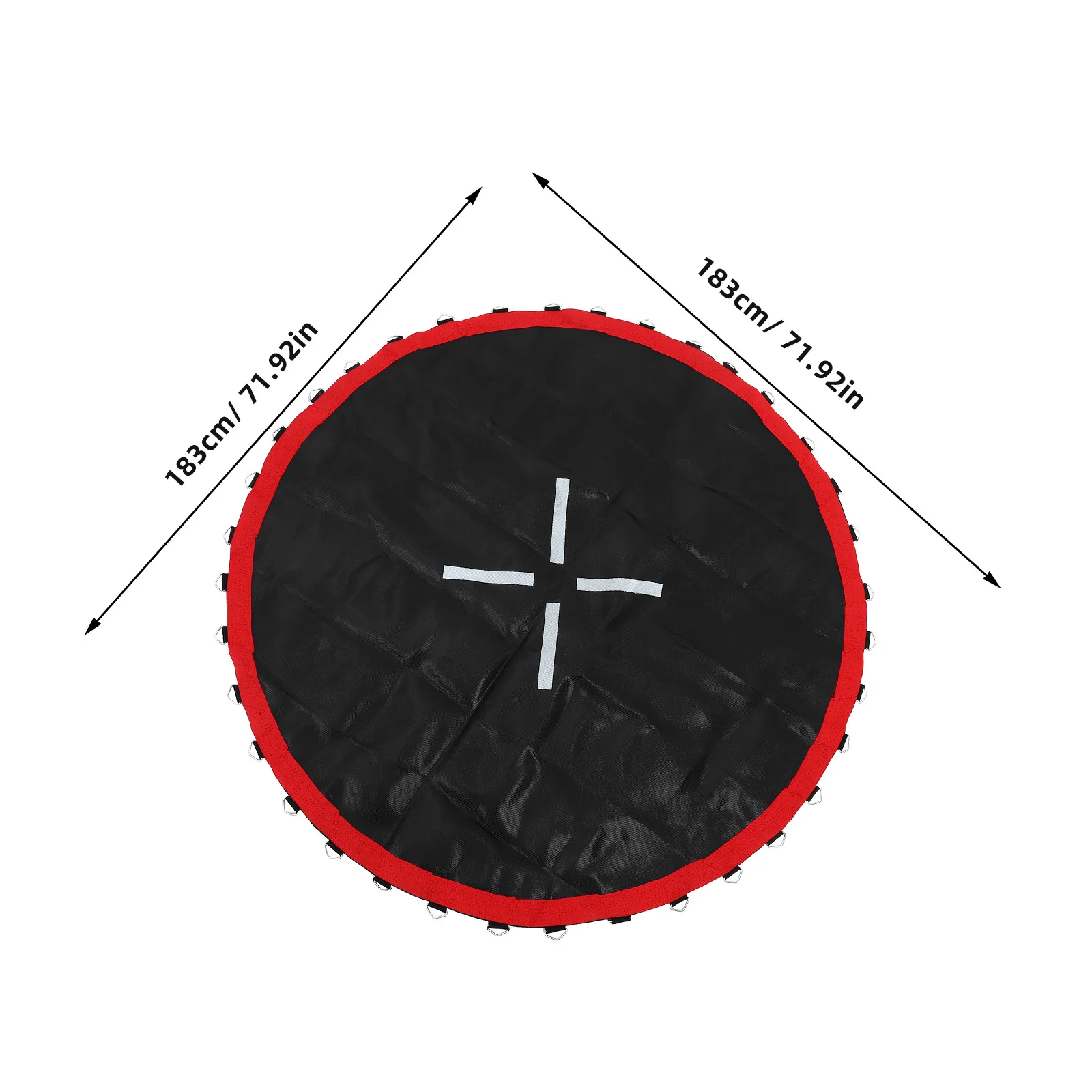 Tapete de substituição de trampolim redondo preto de alta elasticidade durável ao ar livre almofada de salto interno para fitness diversão familiar respirável
