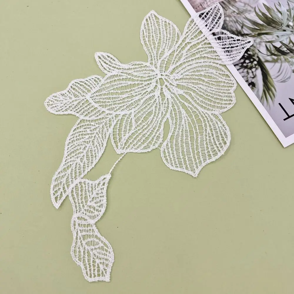 Wedding Dress Handmade Flower Lace Applique White DIY Crafts Cloth Patch Black Cloth Applique Dressmaking