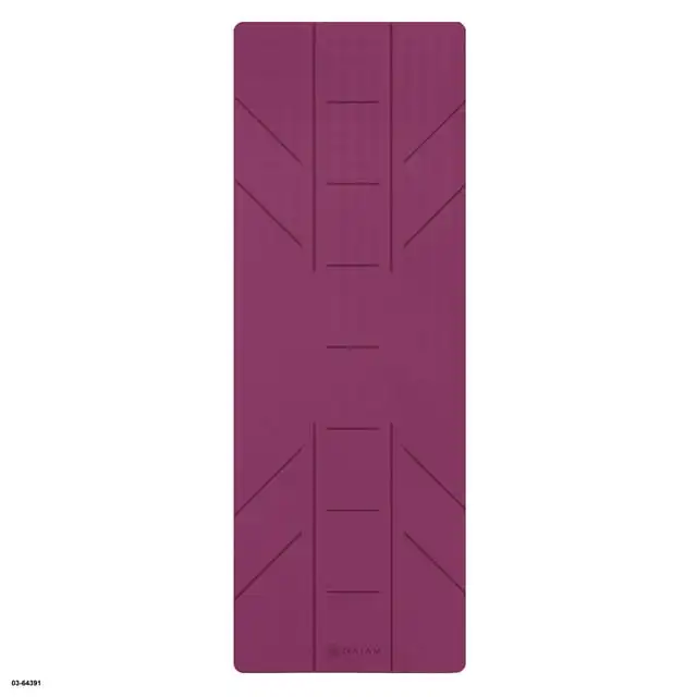 

Ultra-Sticky Alignment Yoga Mat, Fuchsia, 6mm Thickness, Made from PVC