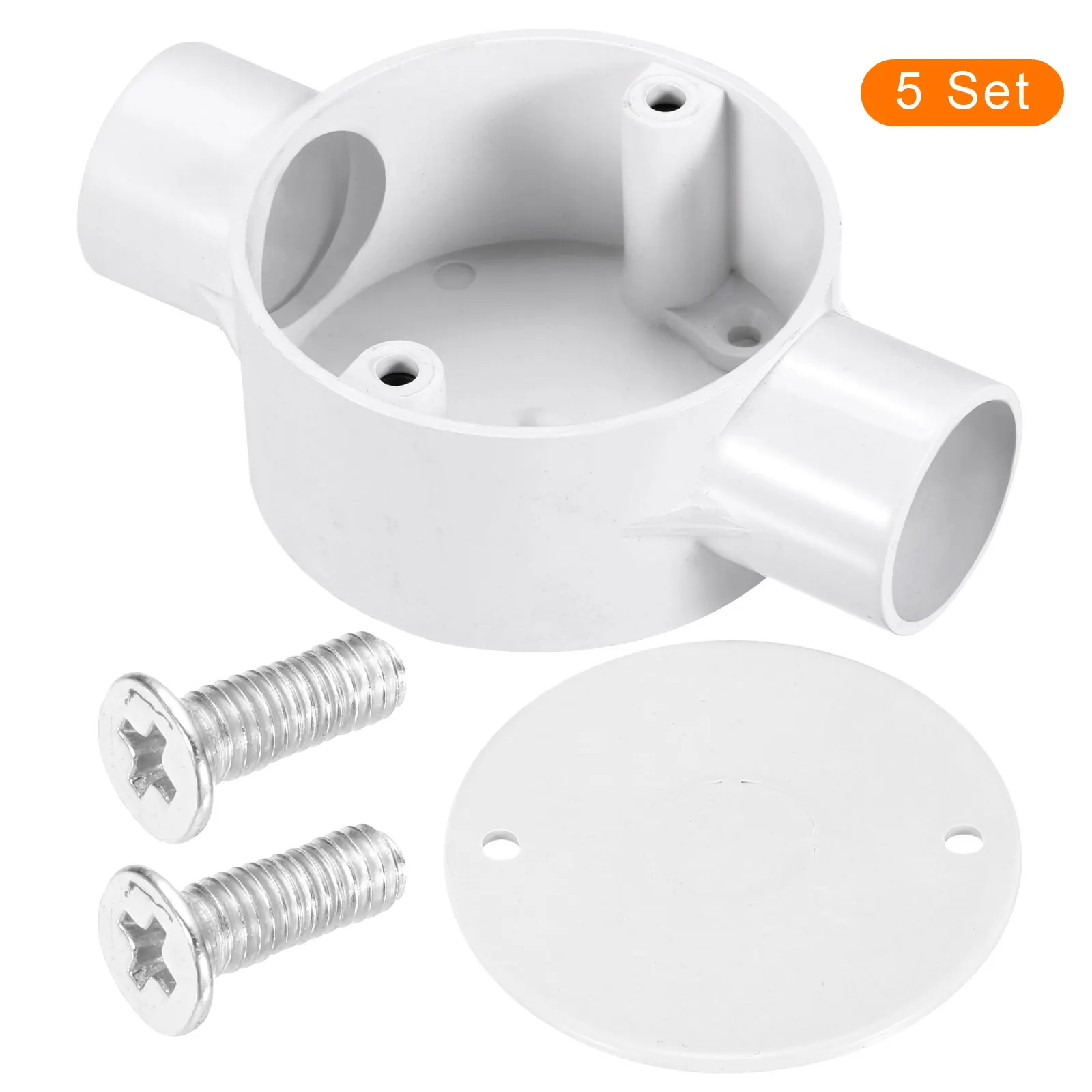 

5Pcs PVC Conduit Box Junction Box 1 2 3 4 Way 20 25mm with Cover M4 Screws for Home Hose Electrical Conduit Electronic Projects