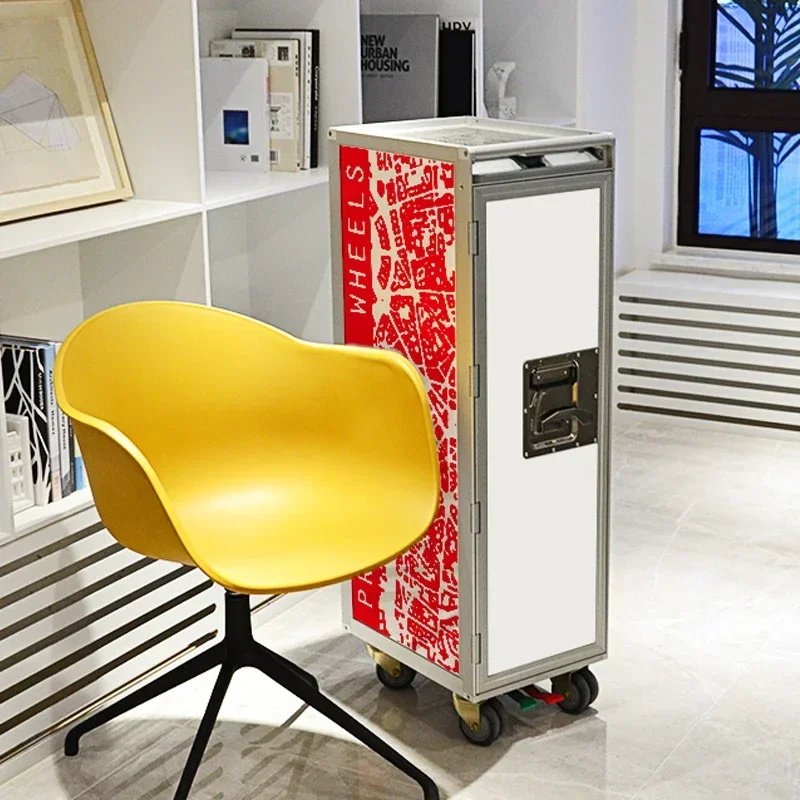 &Seamless storage cabinets, drawer type narrow, movable kitchen, café display