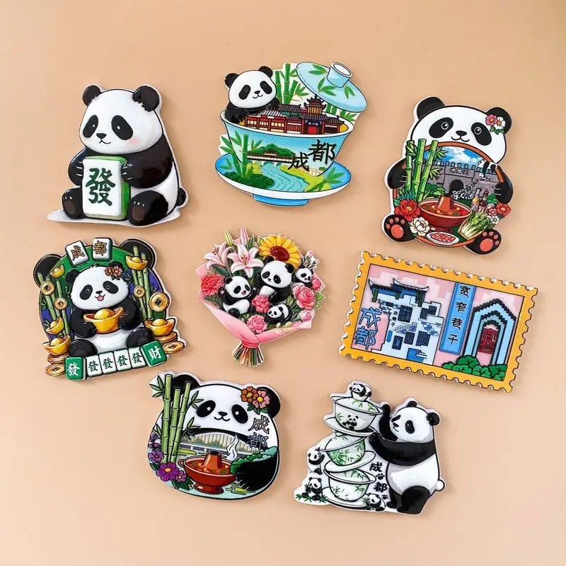 

Panda Fridge Magnet Chengdu Travel Souvenir Personalized Creative Cute Decoration Gift Resin 3D Magnetic
