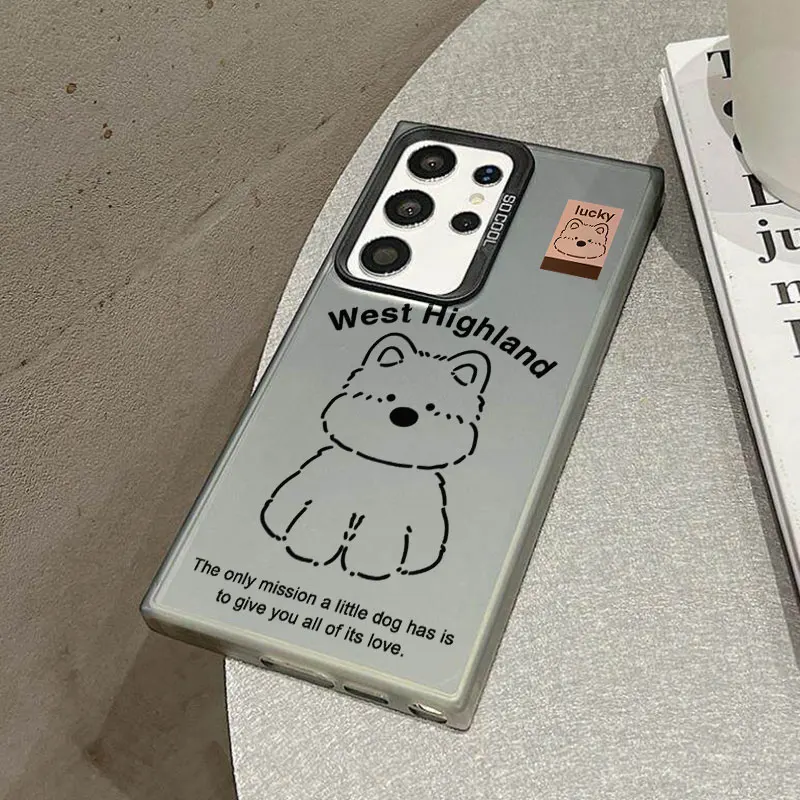 Lucky Dog Phone Case For Samsung S26 S25 S24 A57 A56 A37 A36 A17 A16 A07 A06 Ultra Plus Laser PC+TPU Cases Cover-J262P1