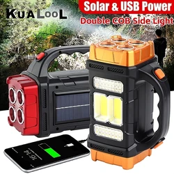 Rechargeable Portable Solar Flashlight Lantern - 1500mAh Emergency Charging Torch With USB Charging & Waterproof For Camping