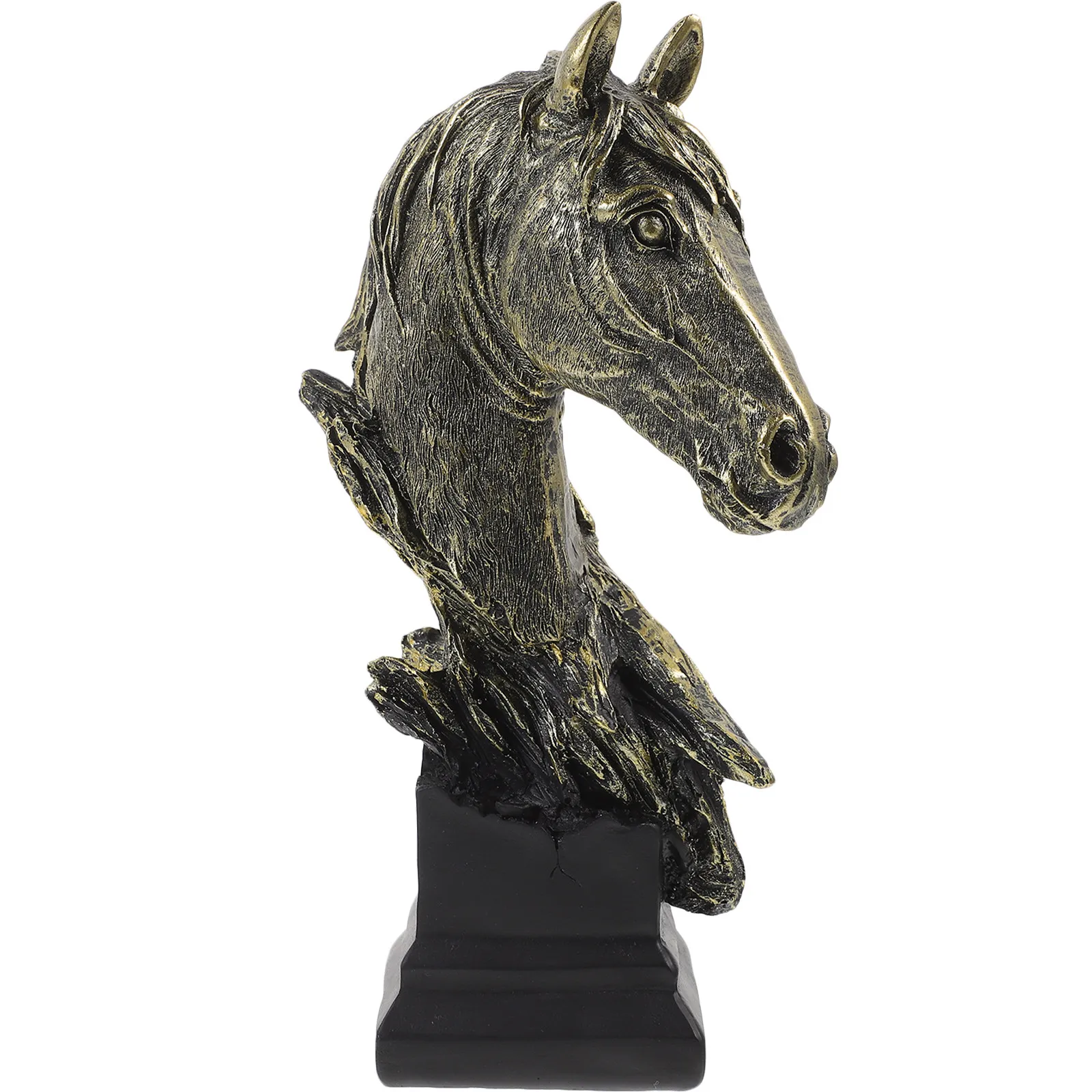 

Vintage Resin Horse Head Sculpture Realistic Nature Decor Piece for Living Room Desk Shelf Gift Small Horse Head