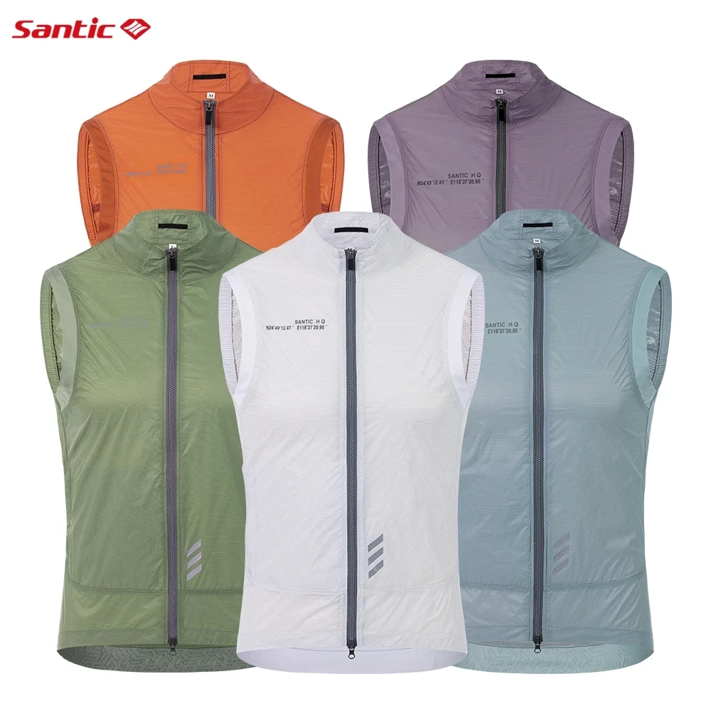 

Santic Cycling Vest Summer Cycling Suit Vest Road Bike Ultra Light Windproof Riding Vest for Men and Women