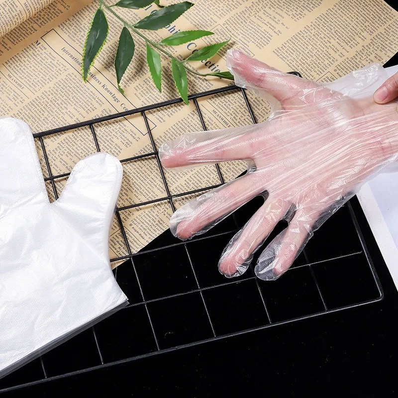 100 unids/set guantes desechables de plástico para alimentos restaurante cocina barbacoa guantes ecológicos para alimentos guantes para frutas y verduras Cucina