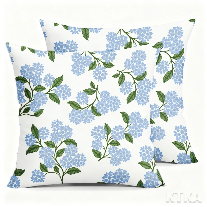 2Pcs, Watercolor Hand-Painted Butterfly Floral Pillow Covers, Single-Sided, Zipper Closure, Washable Polyester - Perfect for Sofa, Living Room, Bedroom Decoration, Decorative Pillows.