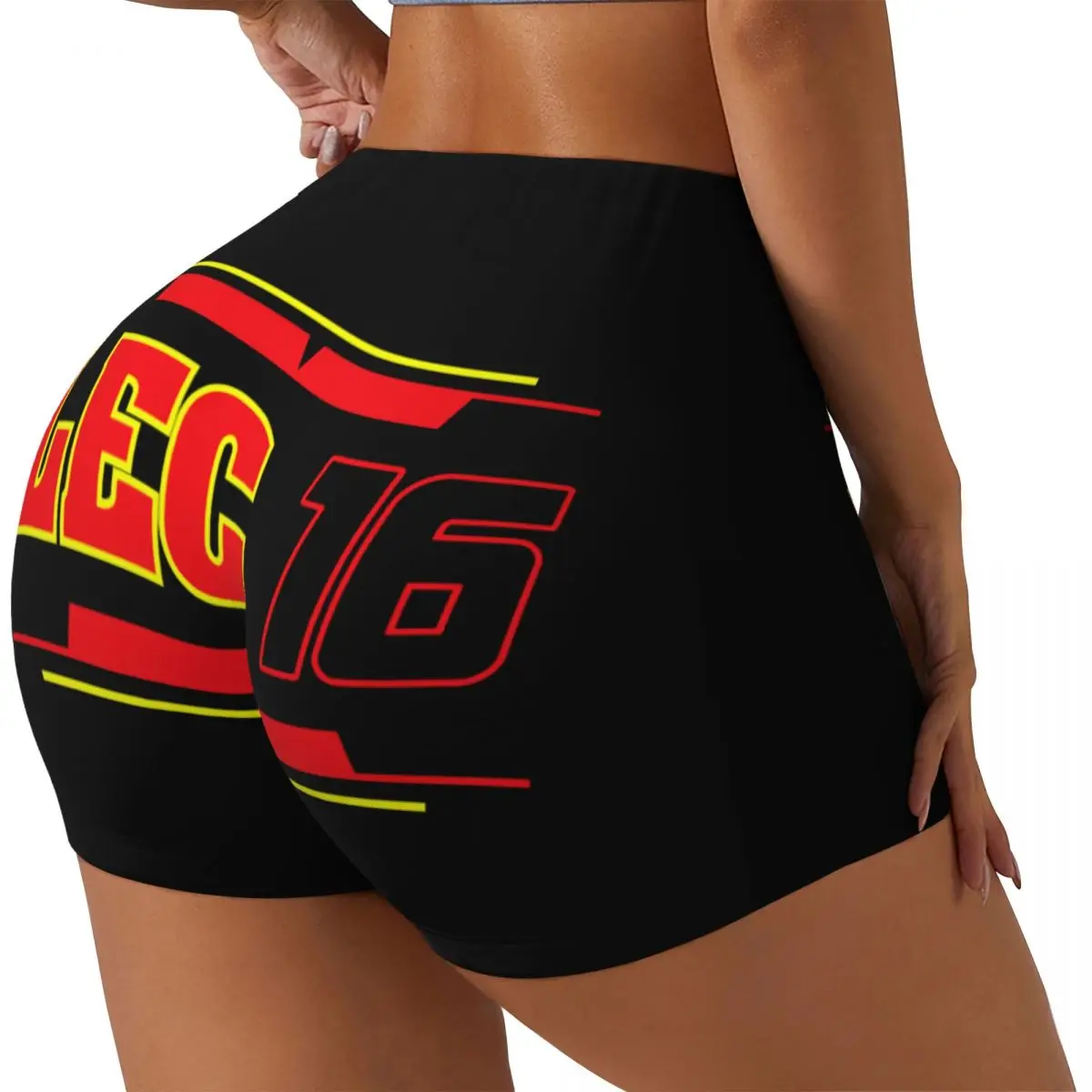 Custom Charles Leclerc Sport Car Racing 16 Workout Shorts Women's Gym Volleyball Running Yoga Shorts