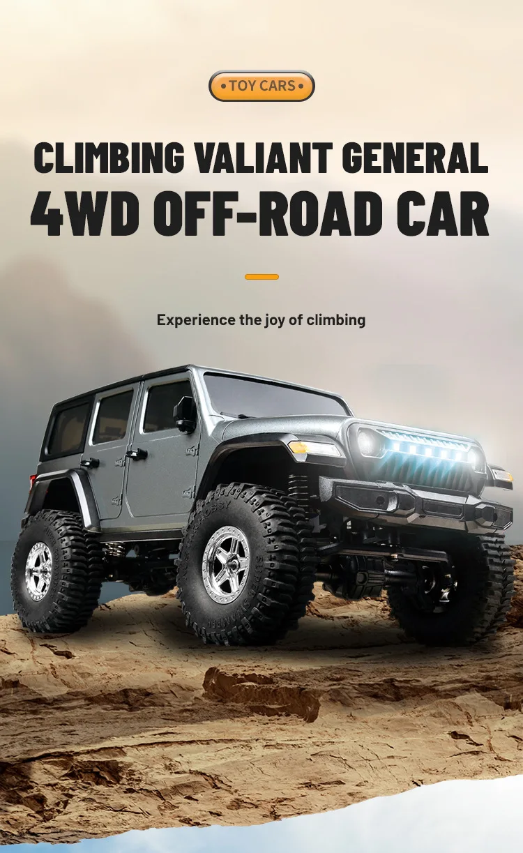 JJRC 1:18 Simulation Wrangler Climbing Vehicle C8801 Pro 2.4G Adjustable Speed 4WD Off Road Model Vehicle Toy For Kids Motor 370