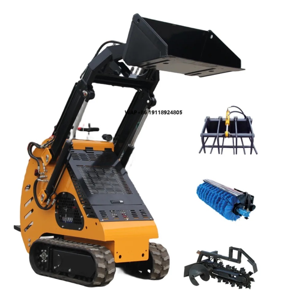 Mini Skid Steer Loader Front Loader CE EPA Engine Hydraulic Pump 18.2KW Agriculture Construction Farm Garden Use