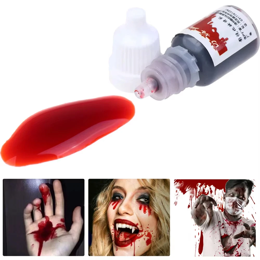

3/5pcs 5ml Fake Blood Liquid Bottle Stage Prank Theatrical Vampire Cosplay Hematopoietic Props Halloween Party Horror Tool
