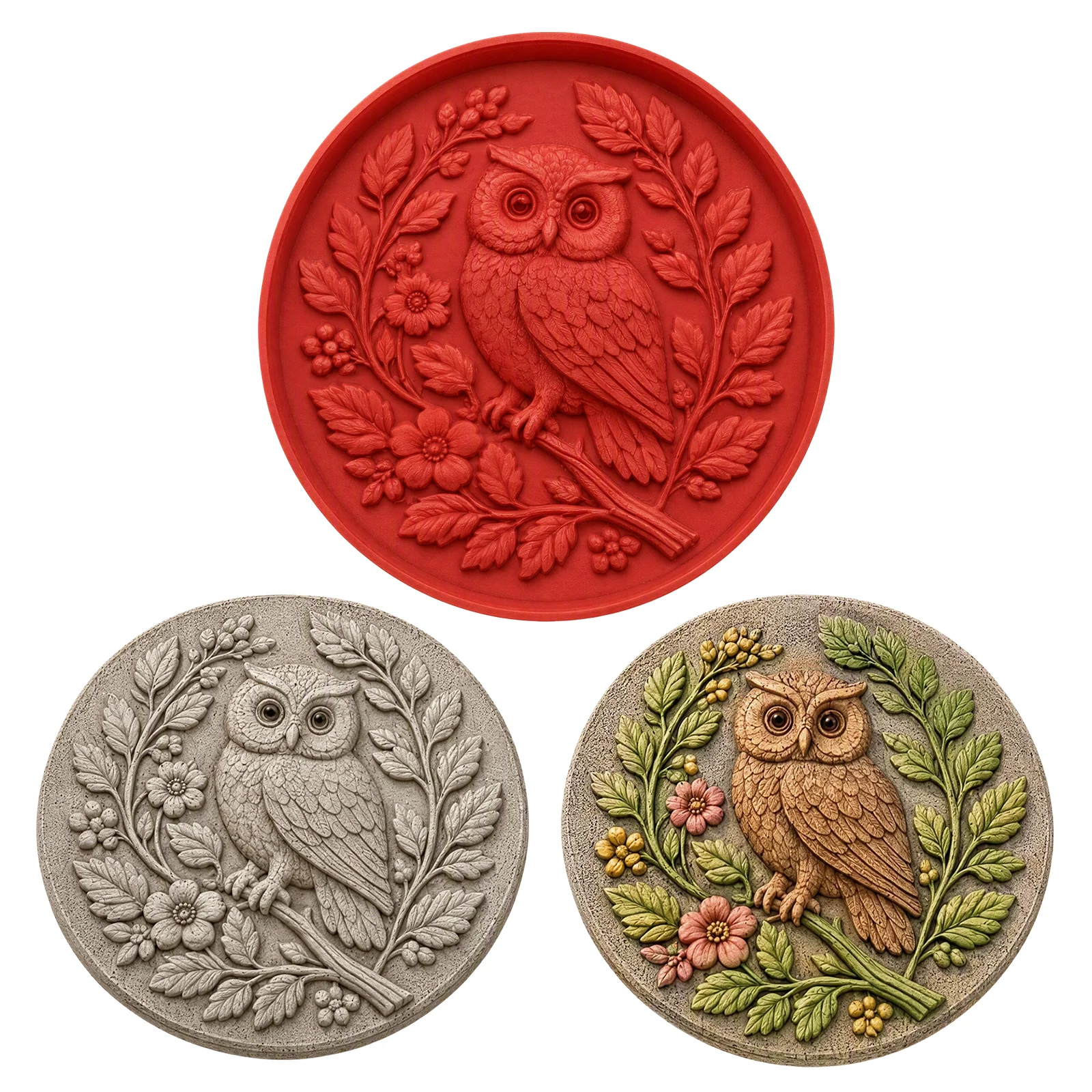 DIY Concrete Casting Molds Reusable Silicone Stepping Stone Garden Pathway Paver Mould Decor