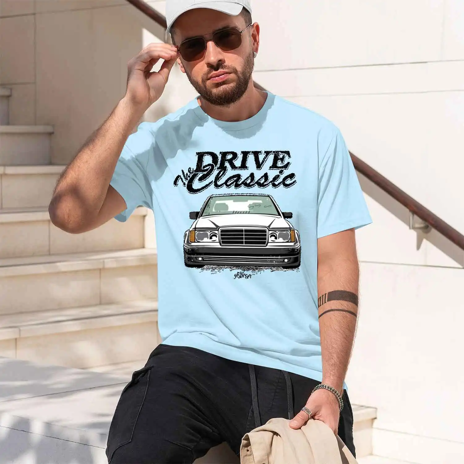 New Summer Fashion Men Short Sve W124 & Quot; y Style T-Shirt Sport Casual White Tops Vintage Car Hip HopTees 2026 New Model Men view 4