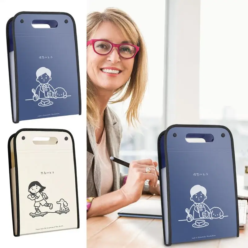 Expanding File Organizer Expanding Accordion 13 Pockets File Folder Labels Attached Document Carry Bag With Handle For Engineers